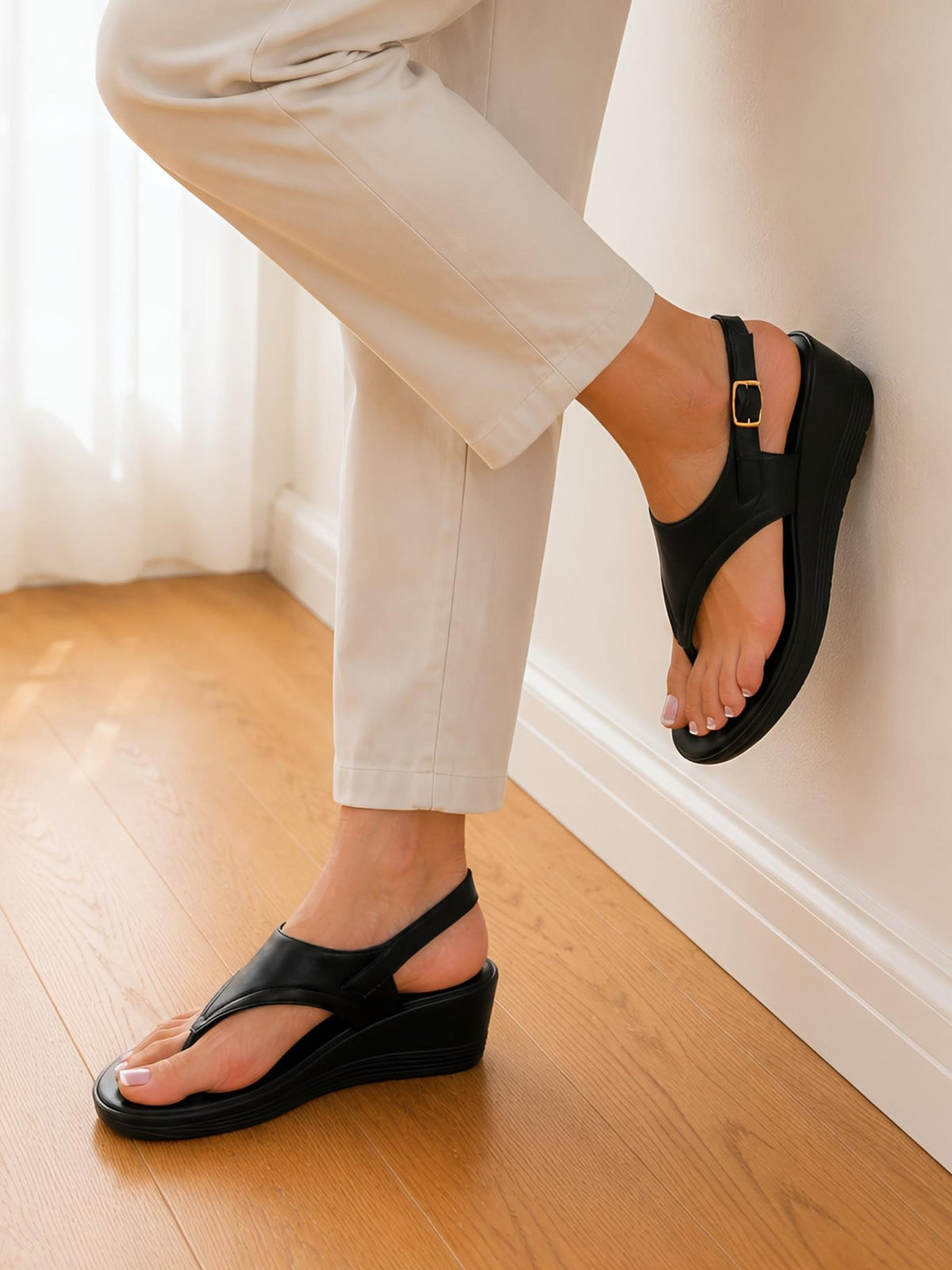 Thong Wedge Sandal