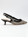 Mesh Butterly Embroidered J'Adior Slingback - Imported
