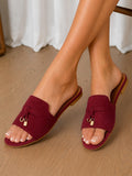 Suede Summer Charms Flat Slides