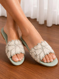 Crystal Embroidery Pearl Slipper
