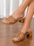 Aila Pearl Mesh Block Heel