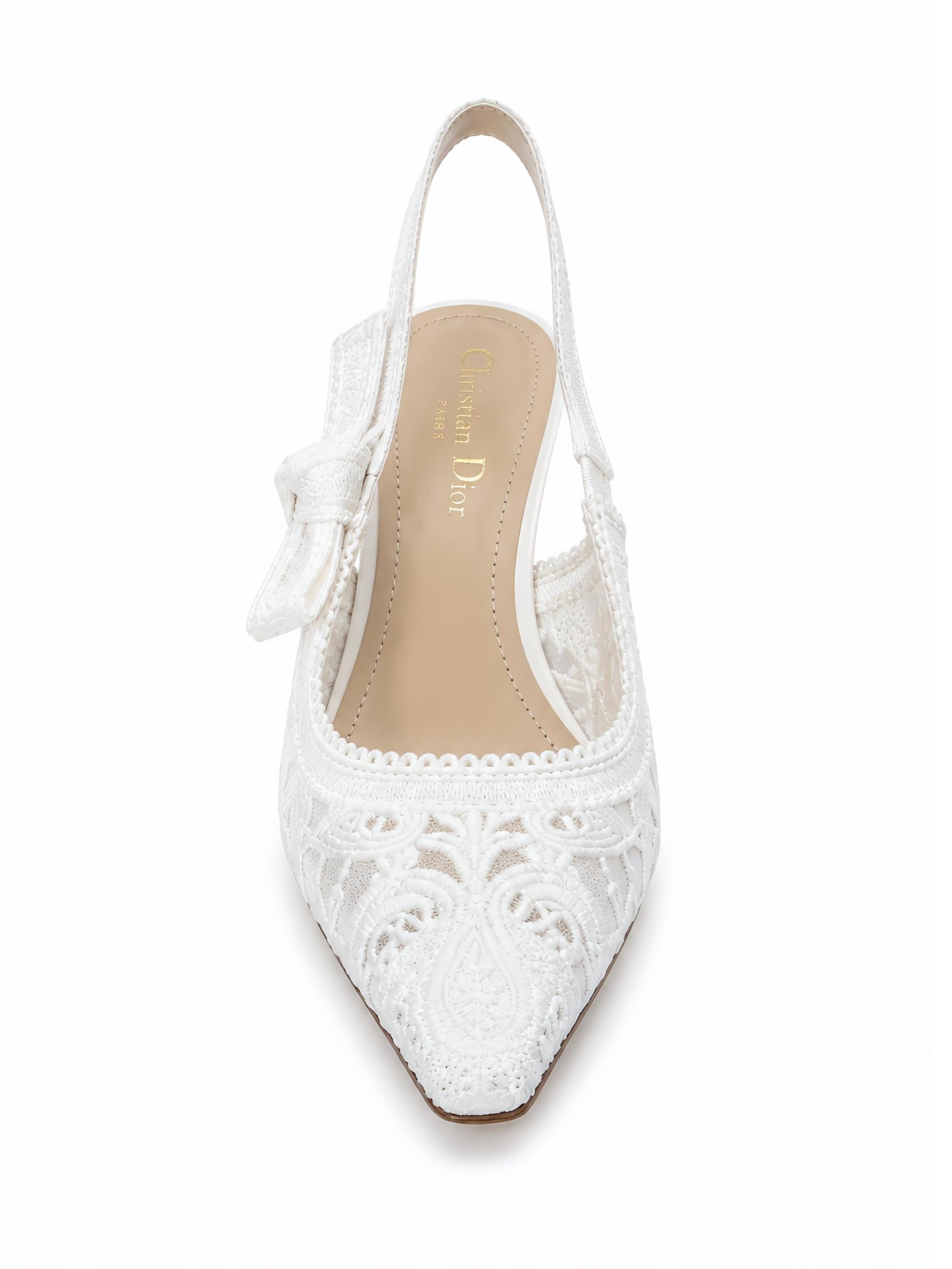 Off White Lace J'adior Slingback Sandals